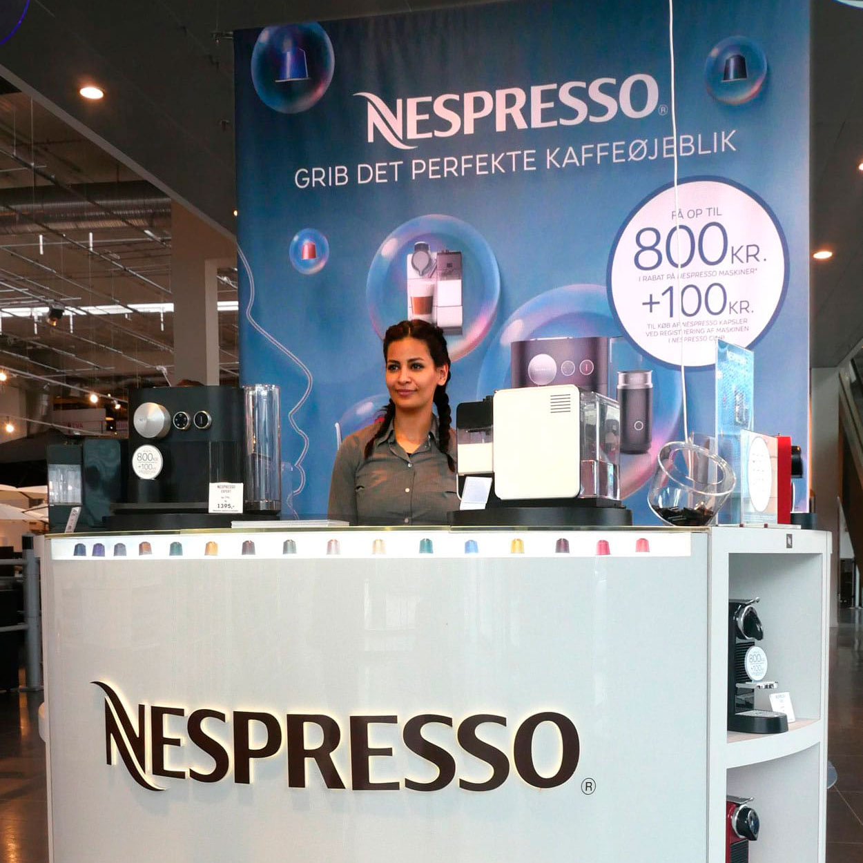 Nespresso kampagnedisplay i butik