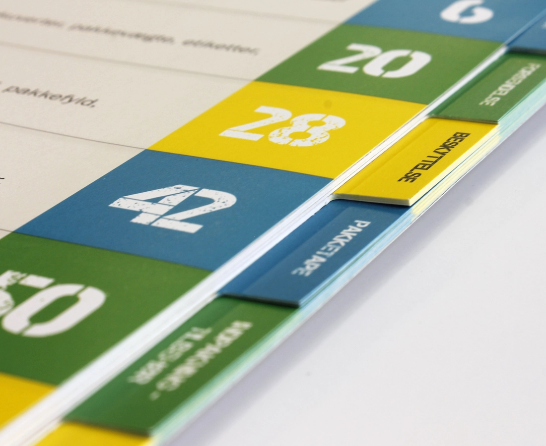 Faner på en fanestanset tryksag